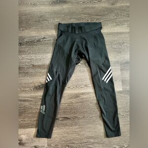 Adidas Men’s Black Leggings with White Stripes